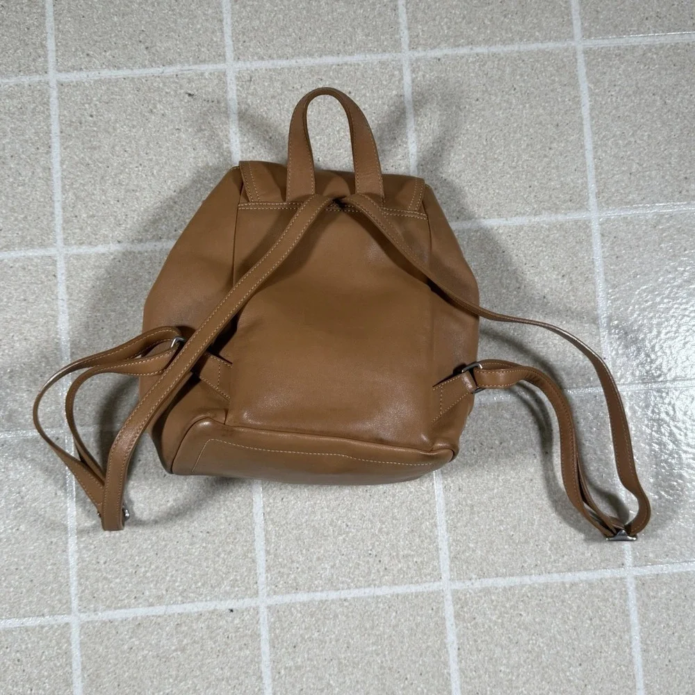 Vintage Coach Tan Leather Legacy Backpack Flap Drawstring Shoulder Bag L2W-9858